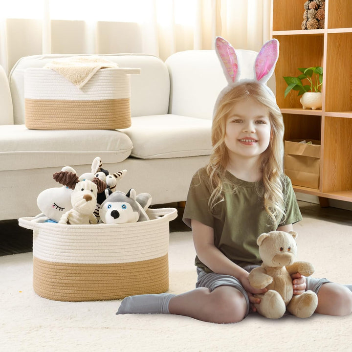 Baumwollseil gewebter Aufbewahrungskorb, verwendet für Baby Hamper Spielzeug Organizer, Geschenkkörb