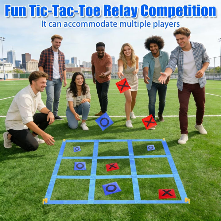 Mineup Riesiges Tic Tac Toe, 1.2m Giant Tic Tac Toe Game, Sitzsack-Wurfspiele für Kinder und Erwachs