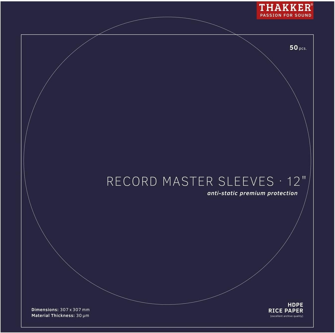 THAKKER Record Master Sleeves - 12' - 50 antistatische Innenhüllen | Premium-Schutz für 12' Schallpl