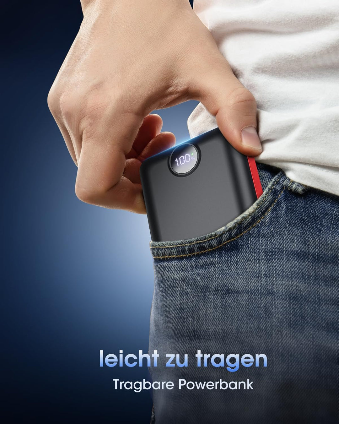 PowerBank 50000mAh grosse kapazität, 22,5W schnelles Aufladen externer Akku USB-C 3 Ausgänge und 2 E