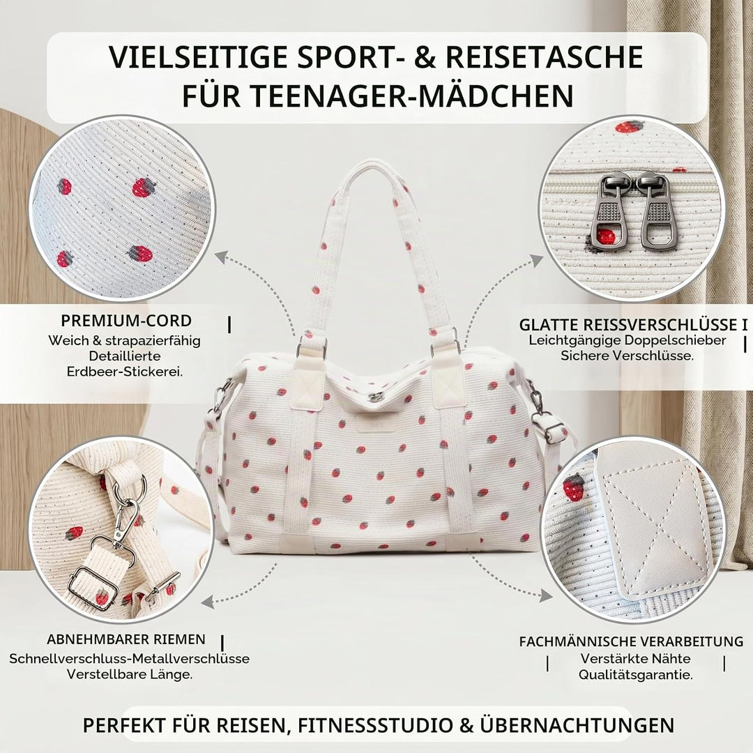 Sporttasche Mädchen Reisetasche Damen Schwimmtasche Cord Sporttasche Kinder Fitness Tasche Weekender