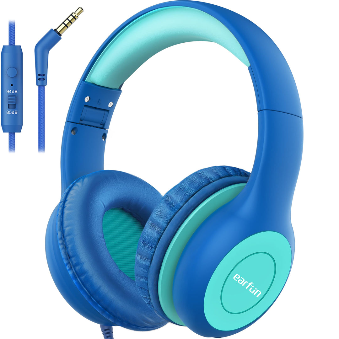 EarFun Kinder Kopfhörer, Kopfhörer Kinder mit Kabel, 85/94dB Lautstärkenbegrenzer, Faltbare, Einstel