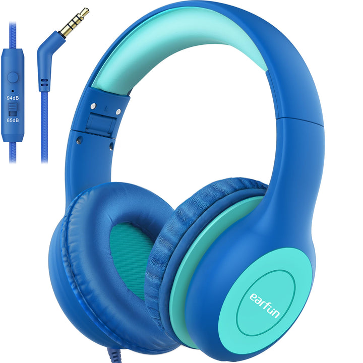 EarFun Kinder Kopfhörer, Kopfhörer Kinder mit Kabel, 85/94dB Lautstärkenbegrenzer, Faltbare, Einstel