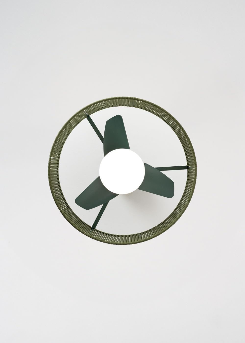 CREATE / WIND LAMP WOVEN/Deckenventilator mit Beleuchtung Salbeigrün mit Fernbedienung / 25W, Progra
