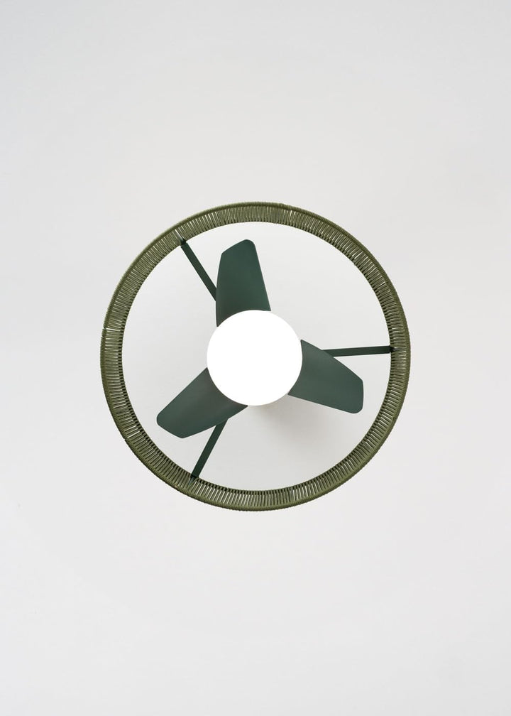 CREATE / WIND LAMP WOVEN/Deckenventilator mit Beleuchtung Salbeigrün mit Fernbedienung / 25W, Progra