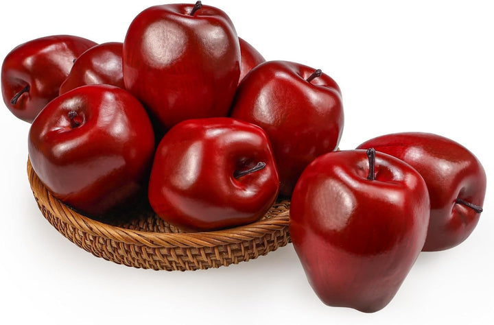 Lorigun Künstliche Äpfel gefälschte Früchte rote köstliche Äpfel für Dekoration, dekorative Frucht,