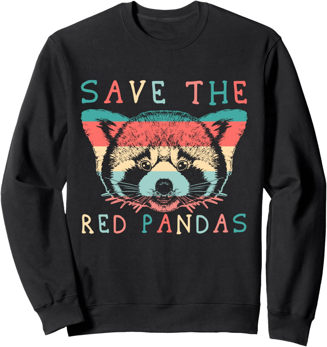 Speichern Sie Die Roten Pandas Retro Netter Roter Panda Sweatshirt