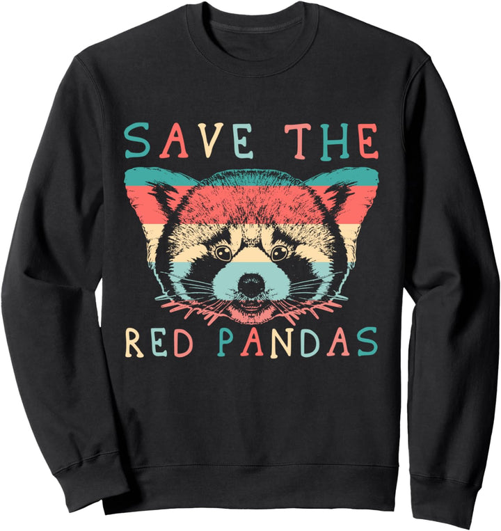 Speichern Sie Die Roten Pandas Retro Netter Roter Panda Sweatshirt
