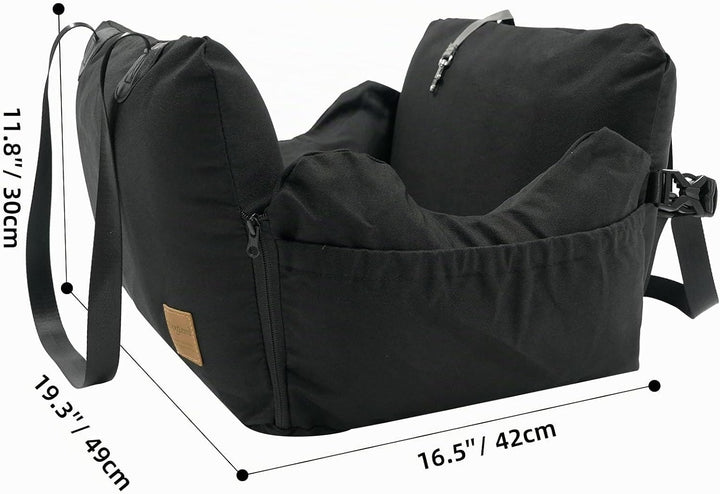 Hundesitz Auto, Abnehmbarer Airbag Design Schwarz Waschbar Hunde Autositz Gepolsterter, Vordersitz R