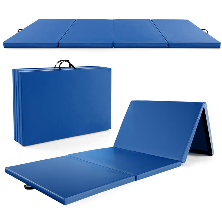 GOPLUS Turnmatte klappbar, 300×117×5cm Weichbodenmatte mit 2 Tragegriffen & Klettverschlüssen, Gymna