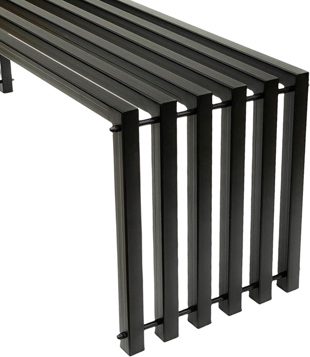 DanDiBo Gartenbank Metall Massiv Wetterfest Schwarz 120 cm Sitzbank Modern 96205 Parkbank Eisen Bank