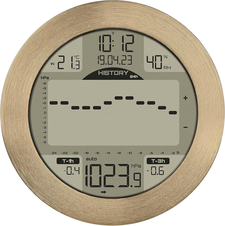 TFA Dostmann Digitale Wetterstation Meteomar, 35.1124.53, Luftdruck, mit Balkendiagramm für 24h/3h/1