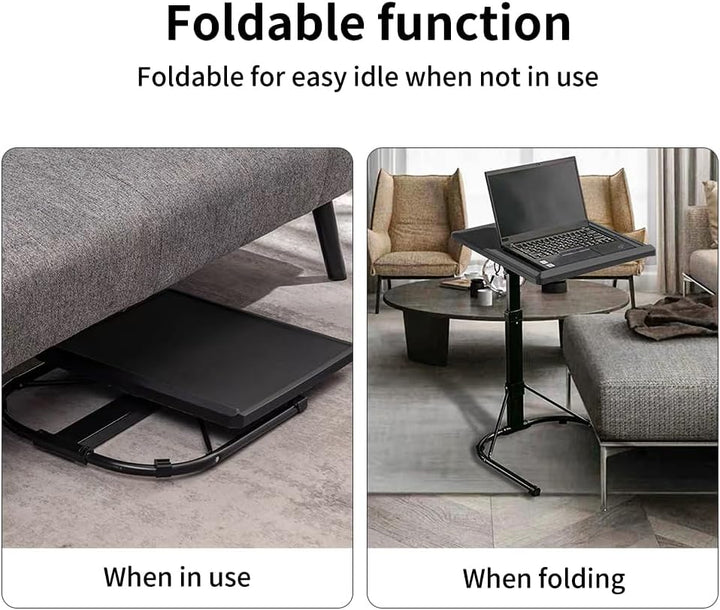 Beistelltisch, faltbar, tragbar, klappbar, für Laptop, höhenverstellbar, für Schlafzimmer, Wohnzimme