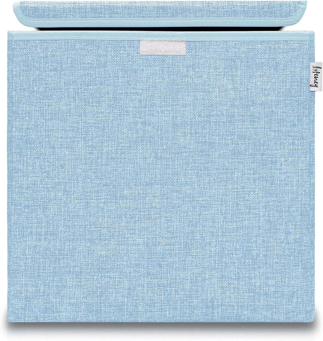 LIFENEY Aufbewahrungsbox mit Deckel im 3er Set Beige, Rosa und Blau I Dreierpack Spielzeugbox passen