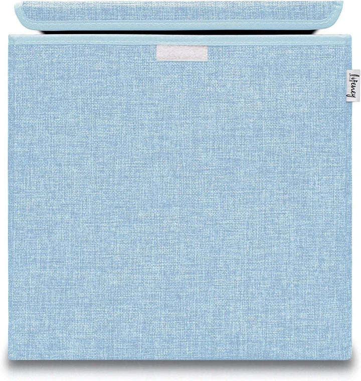 LIFENEY Aufbewahrungsbox mit Deckel im 3er Set Beige, Rosa und Blau I Dreierpack Spielzeugbox passen