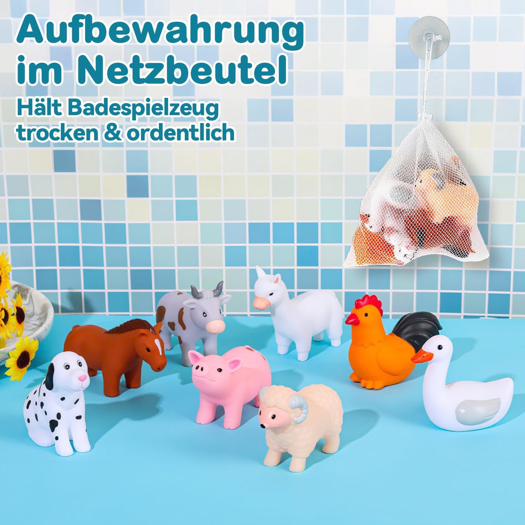 Badewannenspielzeug - Badespielzeug Baby ab 1 2 3 Jahre, 8 Stück Wasserspielzeug Kinder Badewannen S