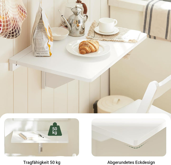 SoBuy FWT03-W Wandklapptisch Küchentisch Kindermöbel Laptoptisch Esstisch Schreibtisch weiss