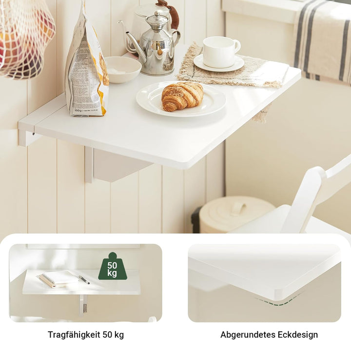 SoBuy FWT03-W Wandklapptisch Küchentisch Kindermöbel Laptoptisch Esstisch Schreibtisch weiss