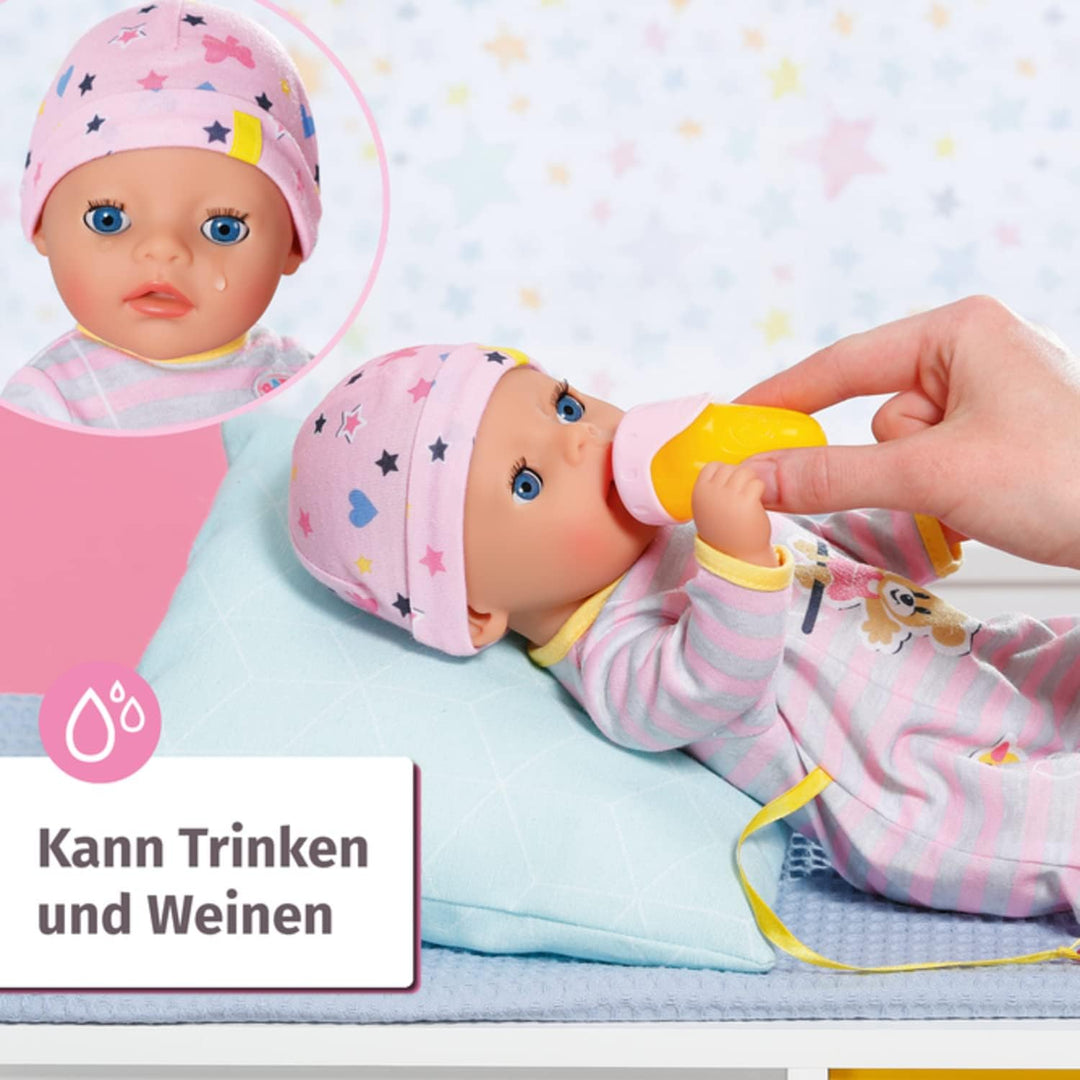BABY born Little Girl 36cm - 831960 - Puppe mit Strampler und Mütze - 7 Accessoires - Für Kleinkinde