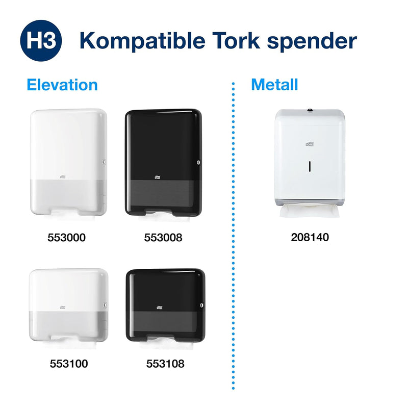 Tork grüne Zickzack Papierhandtücher Universal 290135 - H3 Falthandtücher für Papierhandtuchspender