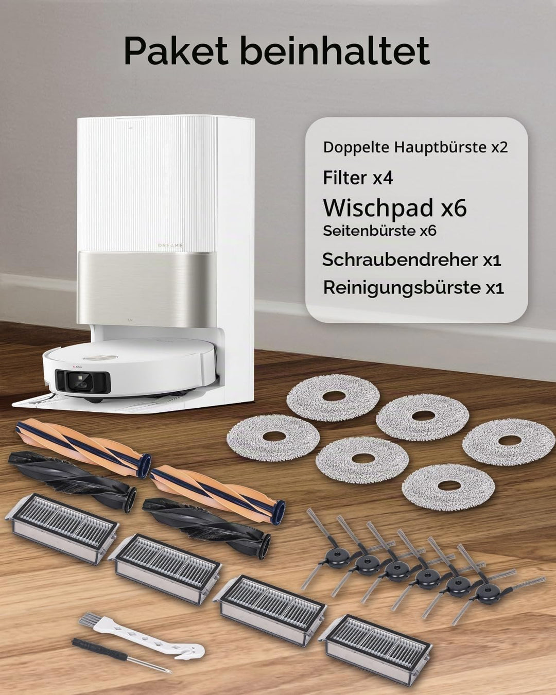 Zubehörset Ersatz für Dreame X50 Ultra Complete/L50 Pro Ultra/L40s Pro Ulta/X50 Master Saugroboter,