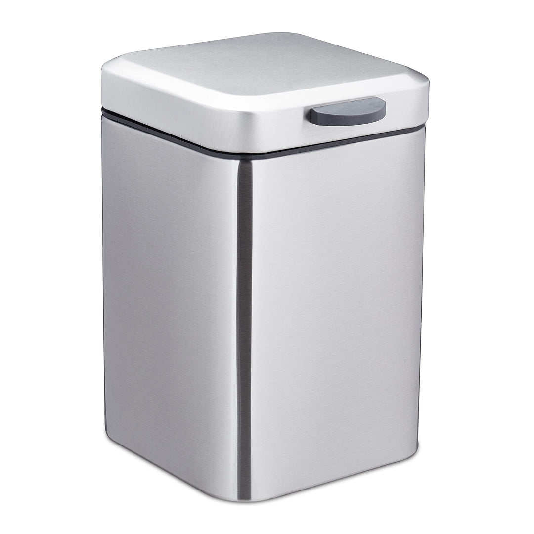 Relaxdays Kosmetikeimer Wandmontage, 3 Liter, Badabfalleimer eckig, mit Absenkautomatik, HBT: 24,5 x