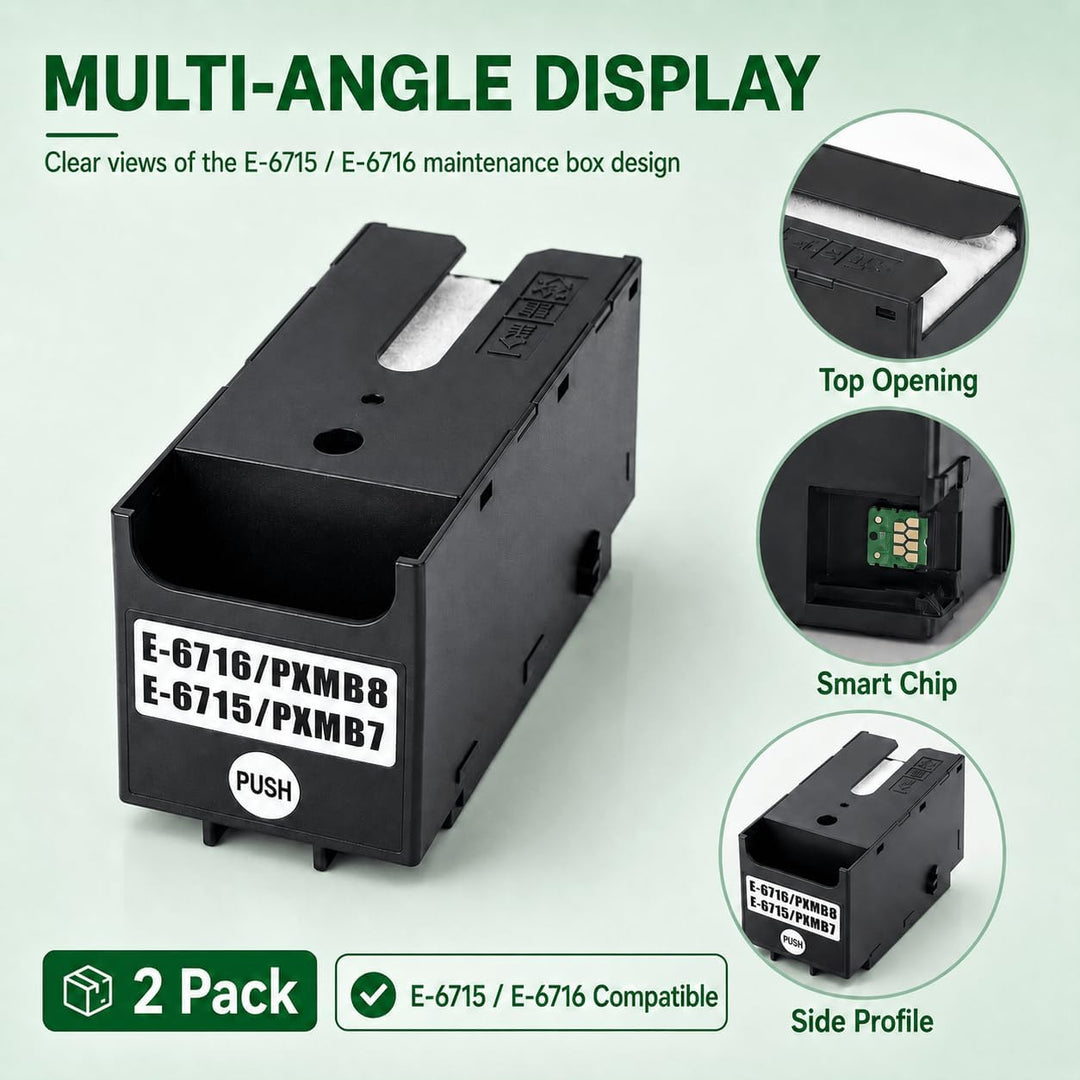 ATTA T6715 T6716 Wartungsbox kompatibel mit Epson T6715 T6716 C13T671500 C13T671600 Maintenance Box