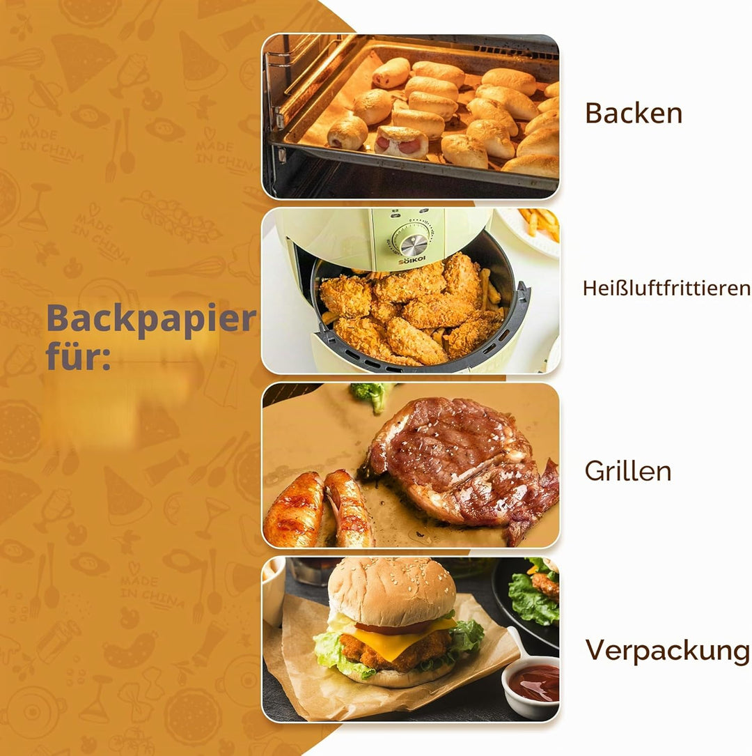 100 Stück 40x60cm Pergamentpapier-Backbleche, vorgeschnittene antihaftbeschichtete Pergamentblätter