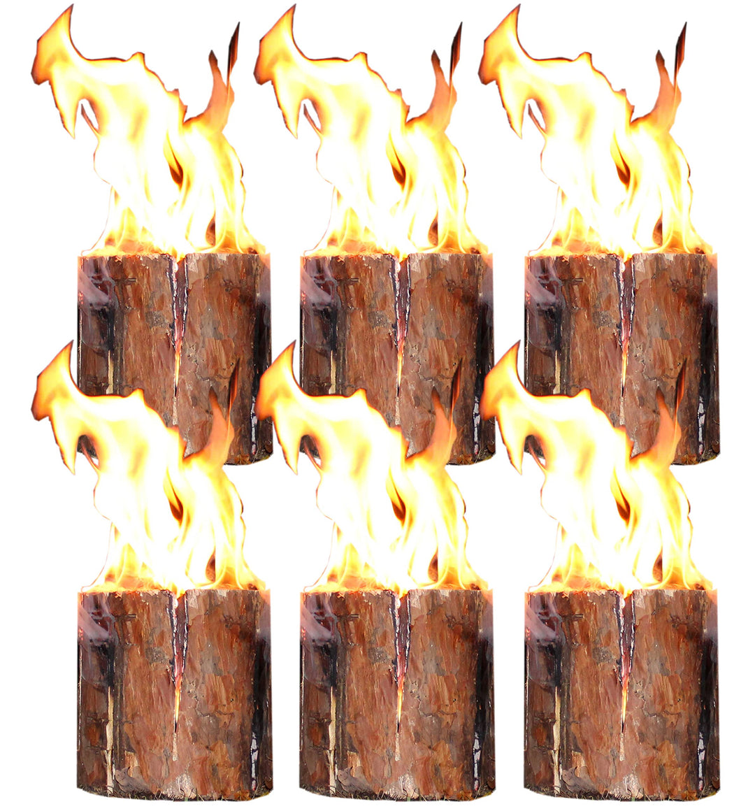 Schwedenfeuer 6 Stück Baumfackel Finnenfackel Gartenfackel Fackel H 19 cm D 14-20 cm