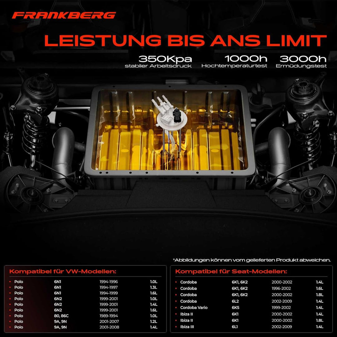 Benzinpumpe Fördereinheit Für Cordoba Vario Ibiza III+IV 6K Polo 6N 9N 6K Polo+Classic+Coupe+Variant