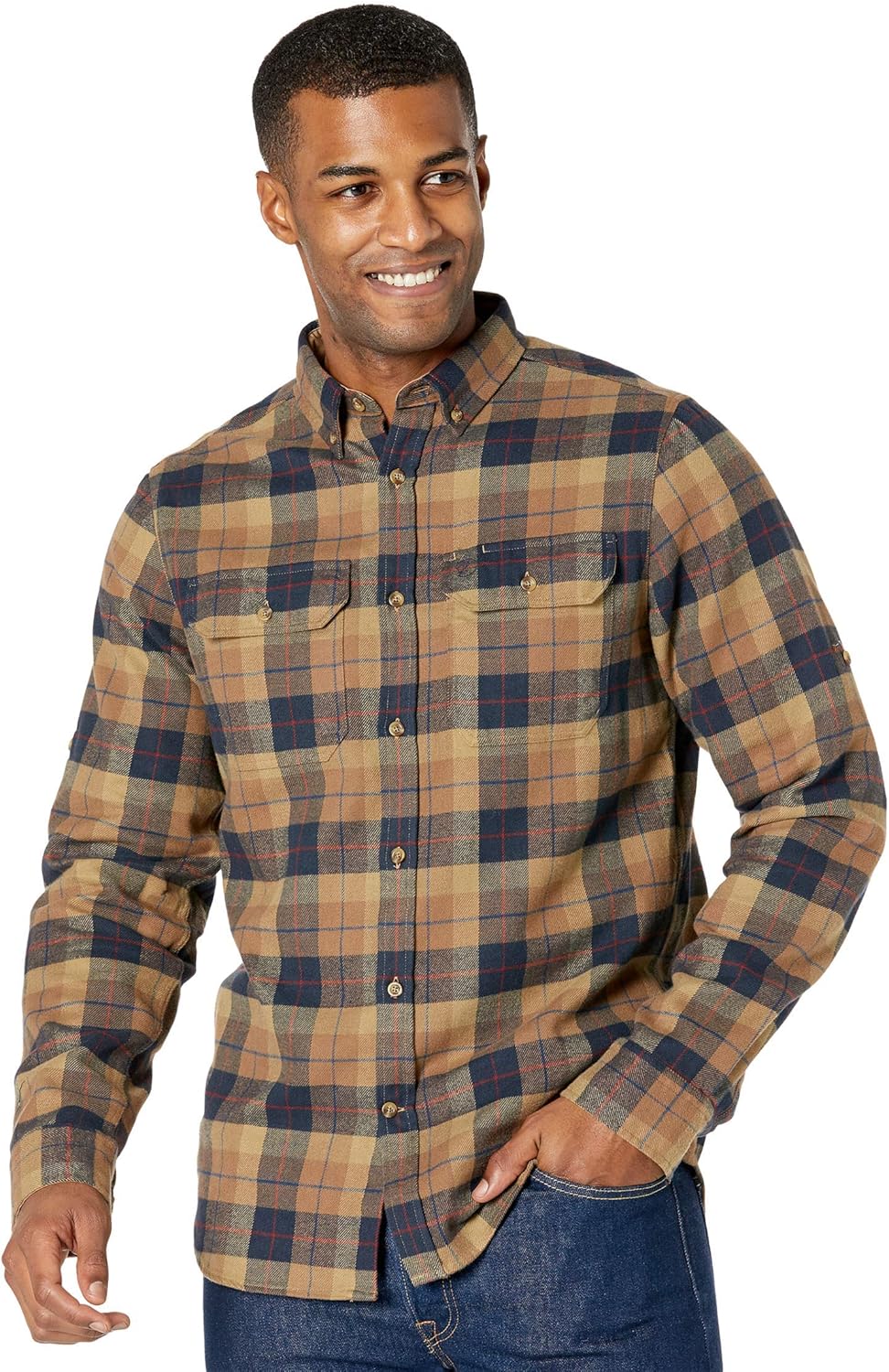 Fjällräven Herren Flanellhemd Sarek Heavy S Dark Sand, S Dark Sand