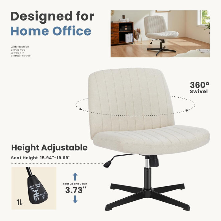DUMOS Bürostuhl Ohne Armlehne, Teddysamt und Bequemes Netzgewebe Criss Cross Chair, mit Verbreiterte