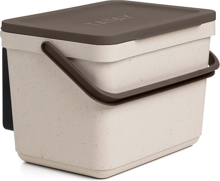 TATAY Mülltrennsystem Küche | 1 Biomülleimer Smart 6L mit Halterung und Schrauben + 3 Easy Waste Rec