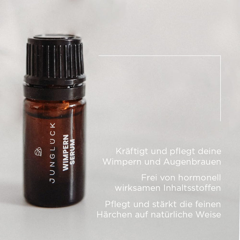JUNGLÜCK Wimpernserum - Vegan | Natürliches Serum zur Stärkung von Wimpern & Brauen, regt Haarwachst