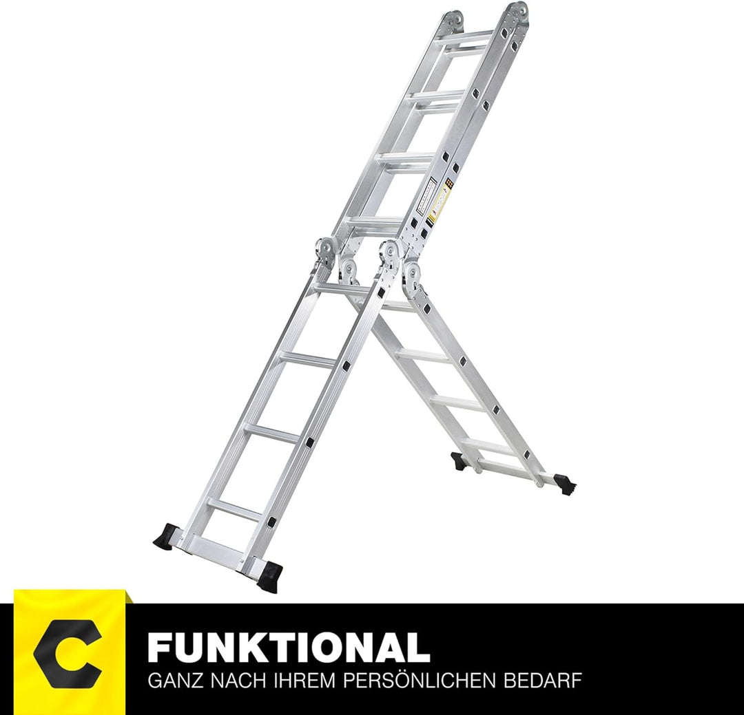 𝐂𝐑𝐀𝐅𝐓𝐅𝐔𝐋𝐋 Aluminium Mehrzweckleiter CF-104A | 𝟑 𝐉𝐀𝐇𝐑𝐄 𝐆𝐀𝐑𝐀𝐍𝐓𝐈𝐄 - 6in1 Multifunktionsleiter - 20 Spro
