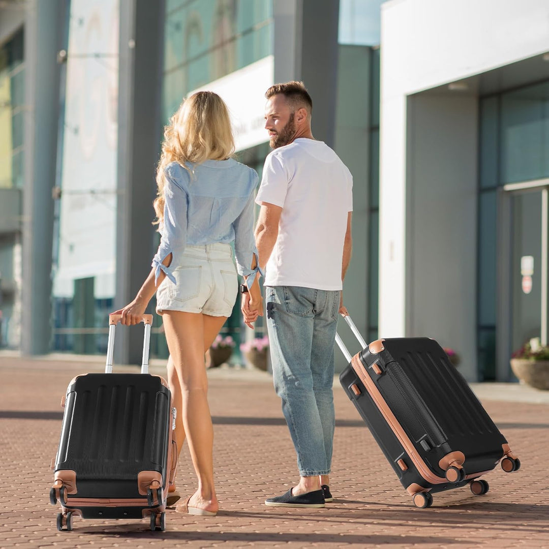 LALAHO Kofferset 4 teilig Hartschale, Koffer Set aus ABS, Reisekoffer mit Rollen Gross, Hartschalenk