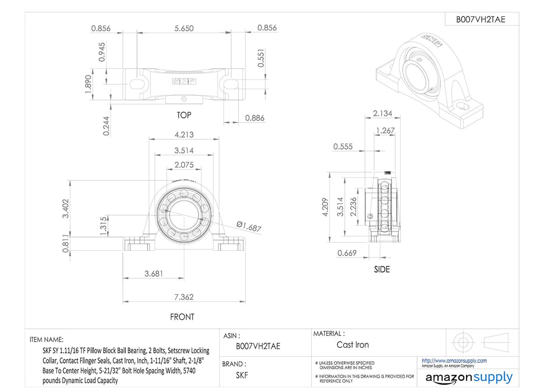 SKF Pillow Block Kugellager, 2 Schrauben, Wirbel Sicherung Halsband, Kontakt Flinger Dichtungen, Gus