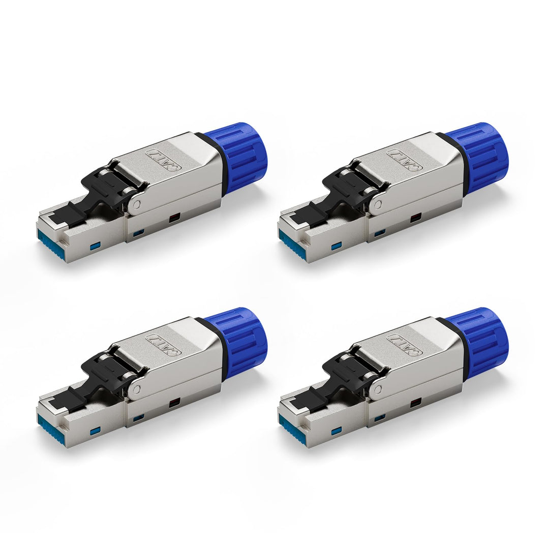 VCELINK RJ45 Stecker Werkzeuglos für Verlegekabel Cat7 Cat6A Netzwerkstecker Werkzeuglos Feldkonfekt