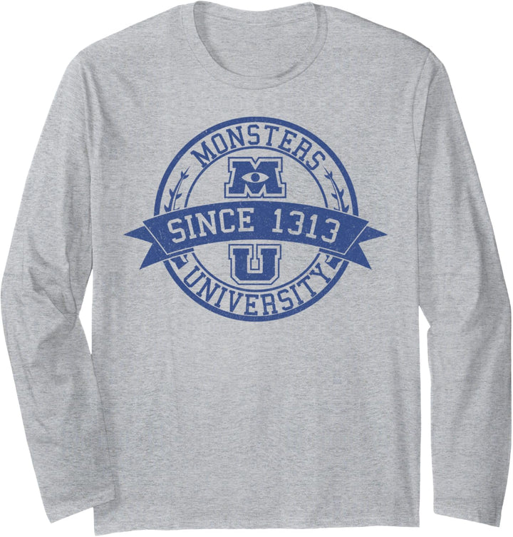 Disney Pixar Monsters University School Crest Movie Logo Langarmshirt
