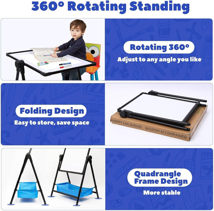 Kinder Staffelei Malerei Doppelseitige Tafel für Kinder mit Kreidetafel & Whiteboard Höhenverstellba
