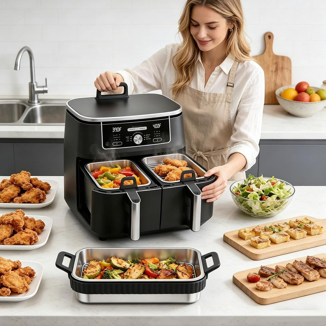 Air Fryer Backblech Grillrost mit Silikongriff | Küchen-Heissluftfritteusen-Backform Für Private Küc