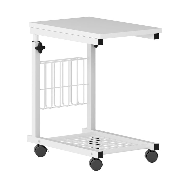 SogesHome Laptoptisch Beistelltisch Höhenverstellbarer Tisch mit Rollen, 48 cm x 30 cm PC Tisch Note