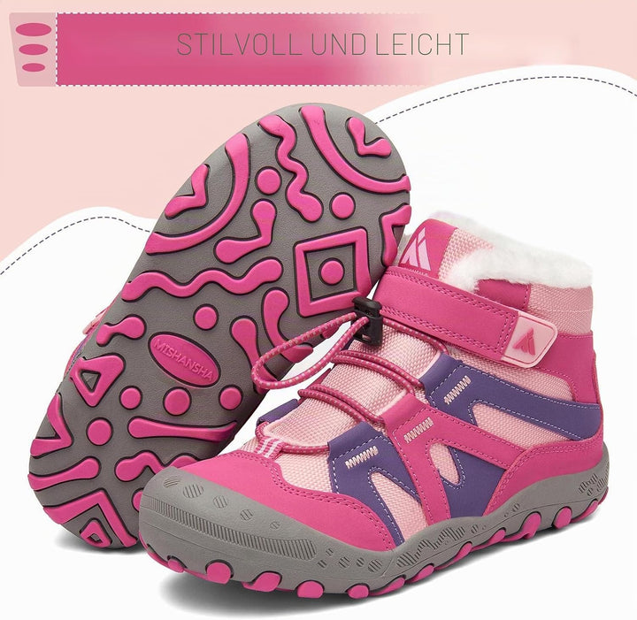Mishansha Kinder Winterschuhe Warm Gefüttert Winterstiefel Jungen Mädchen Schneestiefel Outdoor Ruts