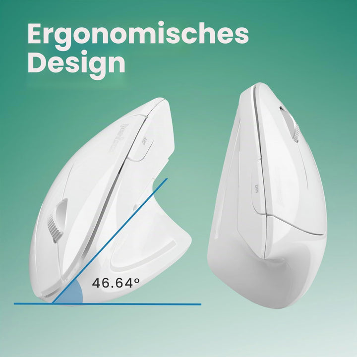Perixx PERIMICE-813W Vertikale Bluetooth-Maus - Kabellose 3-in-1-Multi-Device-Technologie - Reise-Tr
