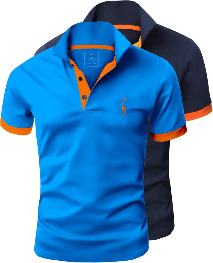 GLESTORE Poloshirt Herren Männer Hemd Herren Kurzarm Shirt Sommer XL 2er-pack Marineblau, XL 2er-pac