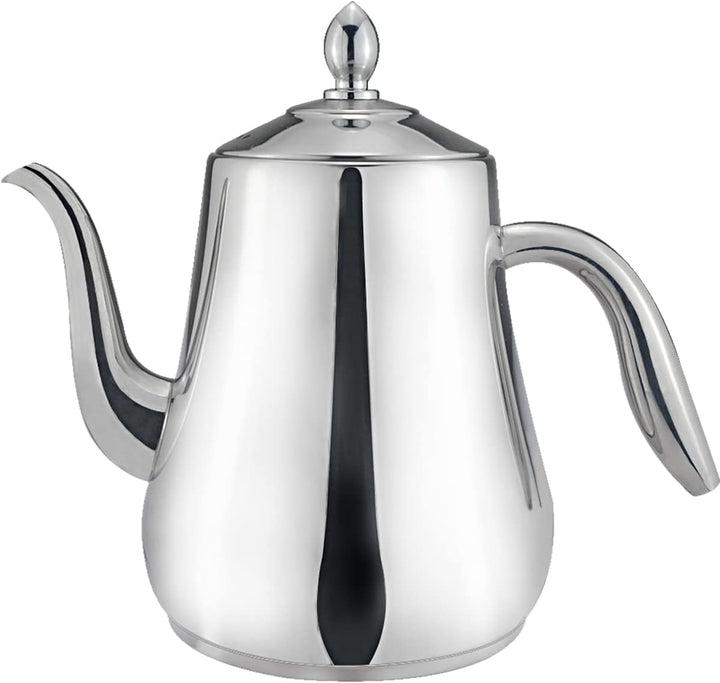 SANQIAHOME 1550ml Edelstahl-Teekanne mit herausnehmbarem Siebeinsatz, Qualitäts-Teekanne mit kleinem