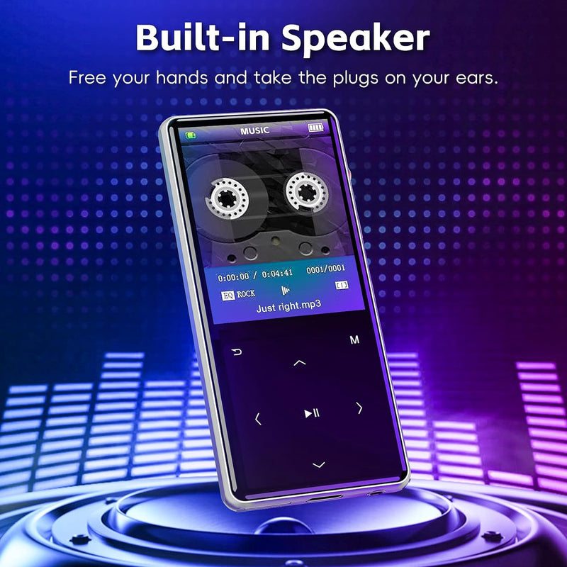 HIFI WALKER M7-128GB MP3 Player mit Bluetooth 5.0, 2,4 Zoll Touchscreen-Musikplayer mit Lautsprecher