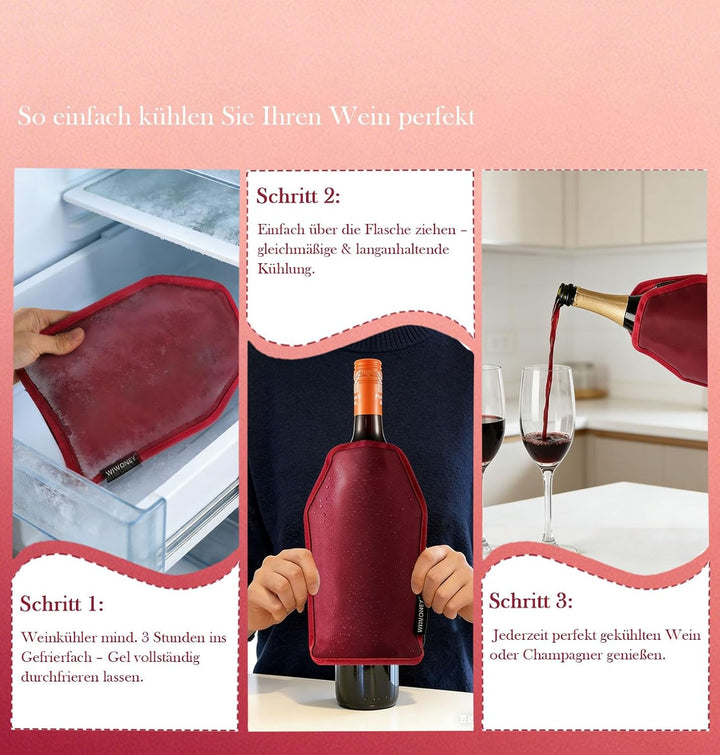 Weinkühler für 1,5L Magnum-Flaschen, Flaschenkühler Manschette, die perfekte Kühlmanschette für Wein