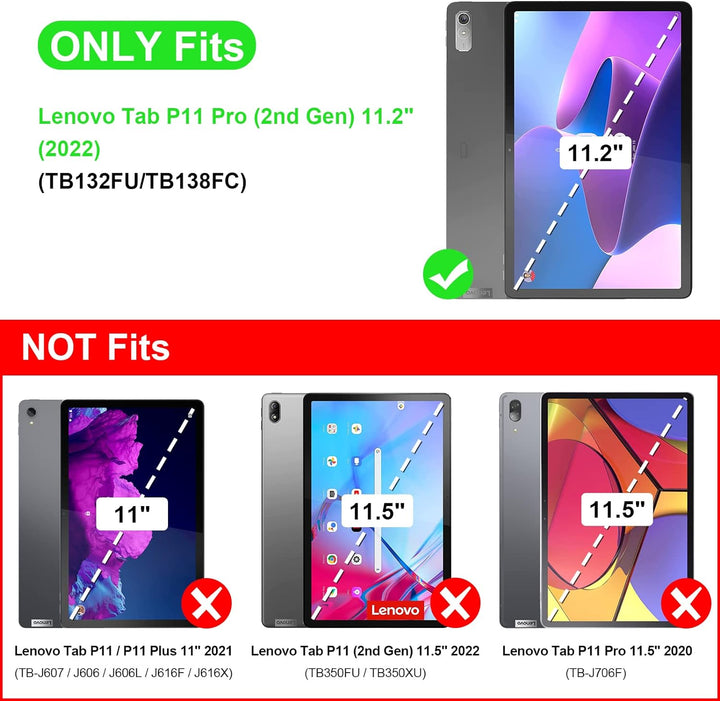 Fintie Tastatur Hülle für Lenovo Tab P11 Pro (2nd Gen) 11.2 TB132/TB138 2022, Schutzhülle mit magnet
