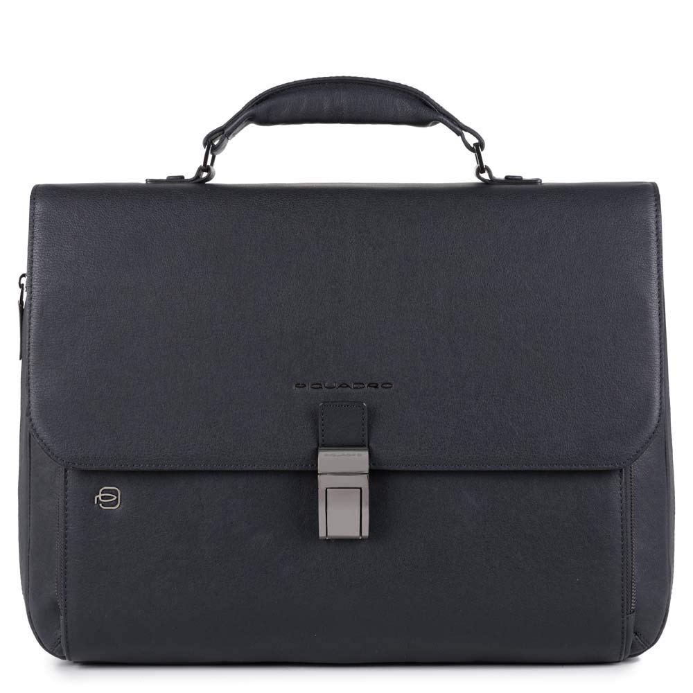 Piquadro Black Square Aktentasche Leder 40 cm Laptopfach Tobacco, Tobacco